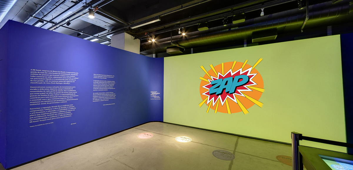 Imagem da exposição Mundo Zira - Onomatopeias.